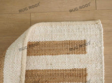 Load image into Gallery viewer, Natural Hemp Jute Striped Rug
