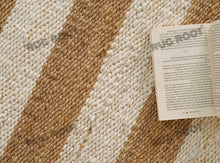 Load image into Gallery viewer, Natural Hemp Jute Striped Rug
