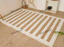 Load image into Gallery viewer, Natural Hemp Jute Striped Rug
