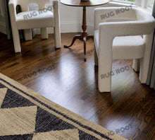 Load image into Gallery viewer, Handwoven Jute &amp; Wool Rug with Diamond Checkered Pattern in Black &amp; Natural – Flatweave
