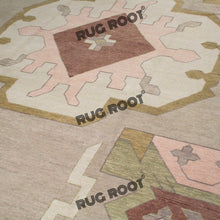 Load image into Gallery viewer, Modern Turkish Harmony | Handwoven Wool Rug with Geometric Tribal Motifs in Soft Pink and Brown
