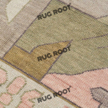 Load image into Gallery viewer, Modern Turkish Harmony | Handwoven Wool Rug with Geometric Tribal Motifs in Soft Pink and Brown
