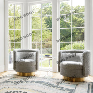 Modern Minimalism | Hand-Knotted Turkish Rug in Earthy Beige and Cream