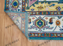 Load image into Gallery viewer, Hand Knotted Harmony | Soft Teal &amp; Ivory Turkish Wool Rug
